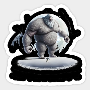 giant god destroys the wold of human kind-end of the wold-end of humans life in the wold Sticker